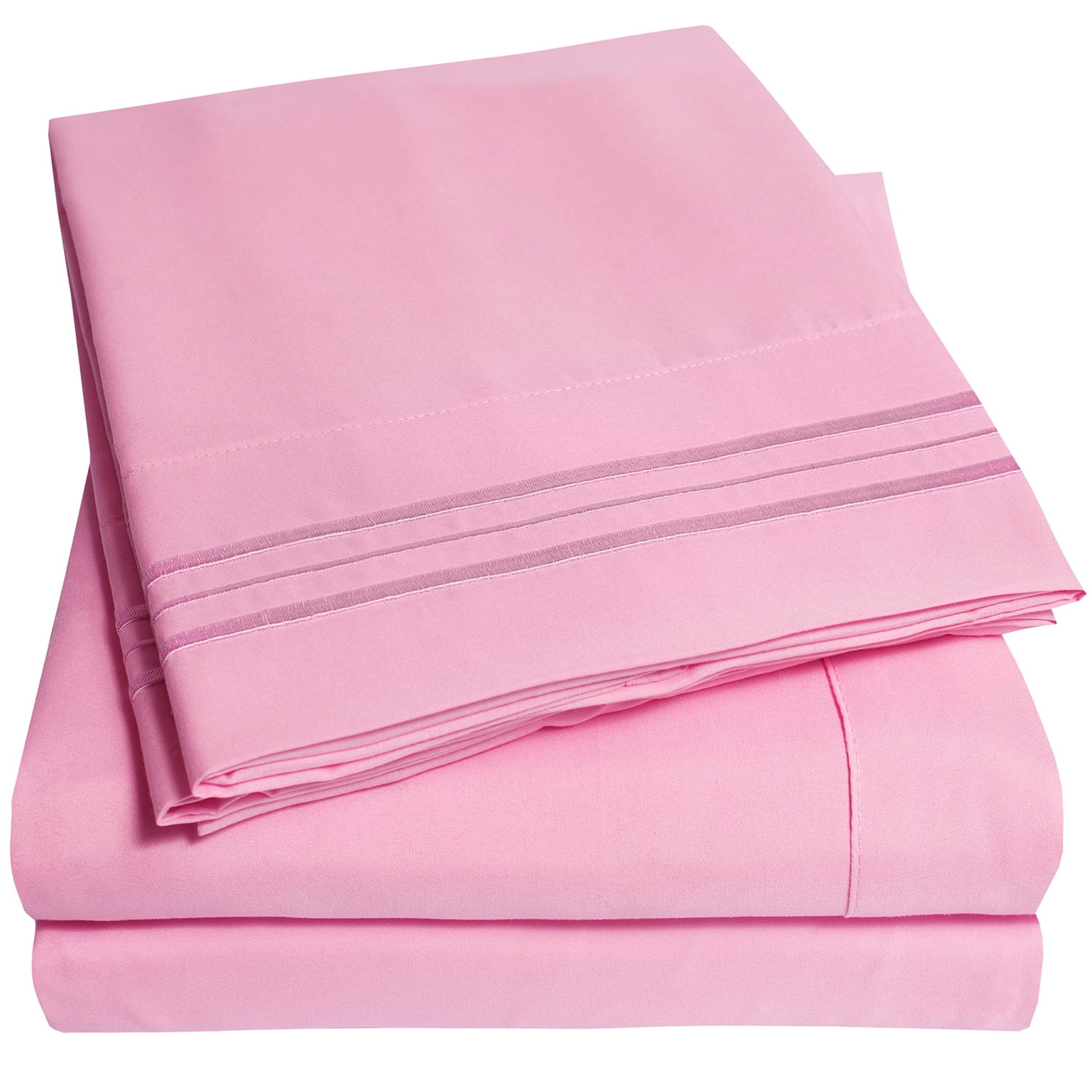 Sweet Home Collection 1800 Series Bed Sheets - Extra Soft Microfiber Deep Pocket Sheet Set - Pink, Twin XL