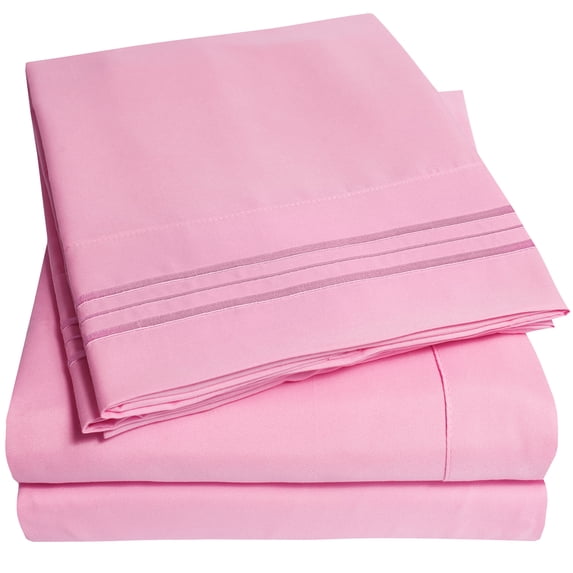 Sweet Home Collection 1800 Series Bed Sheets - Extra Soft Microfiber Deep Pocket Sheet Set - Pink, Twin XL