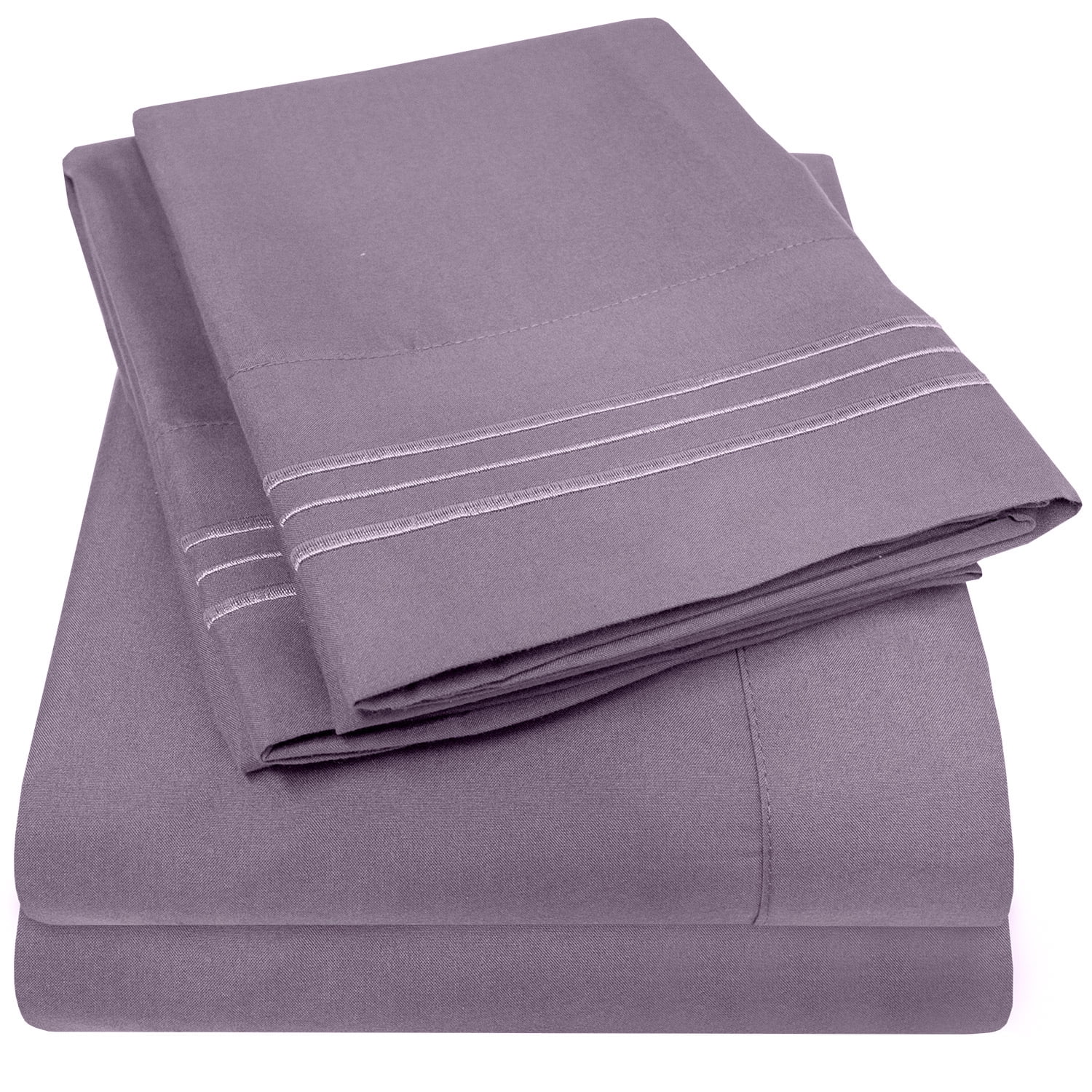 Truly Soft Lavender 4-Piece Solid 180 Thread Count Microfiber Queen Sheet  Set SS1658LAQN-4700 - The Home Depot