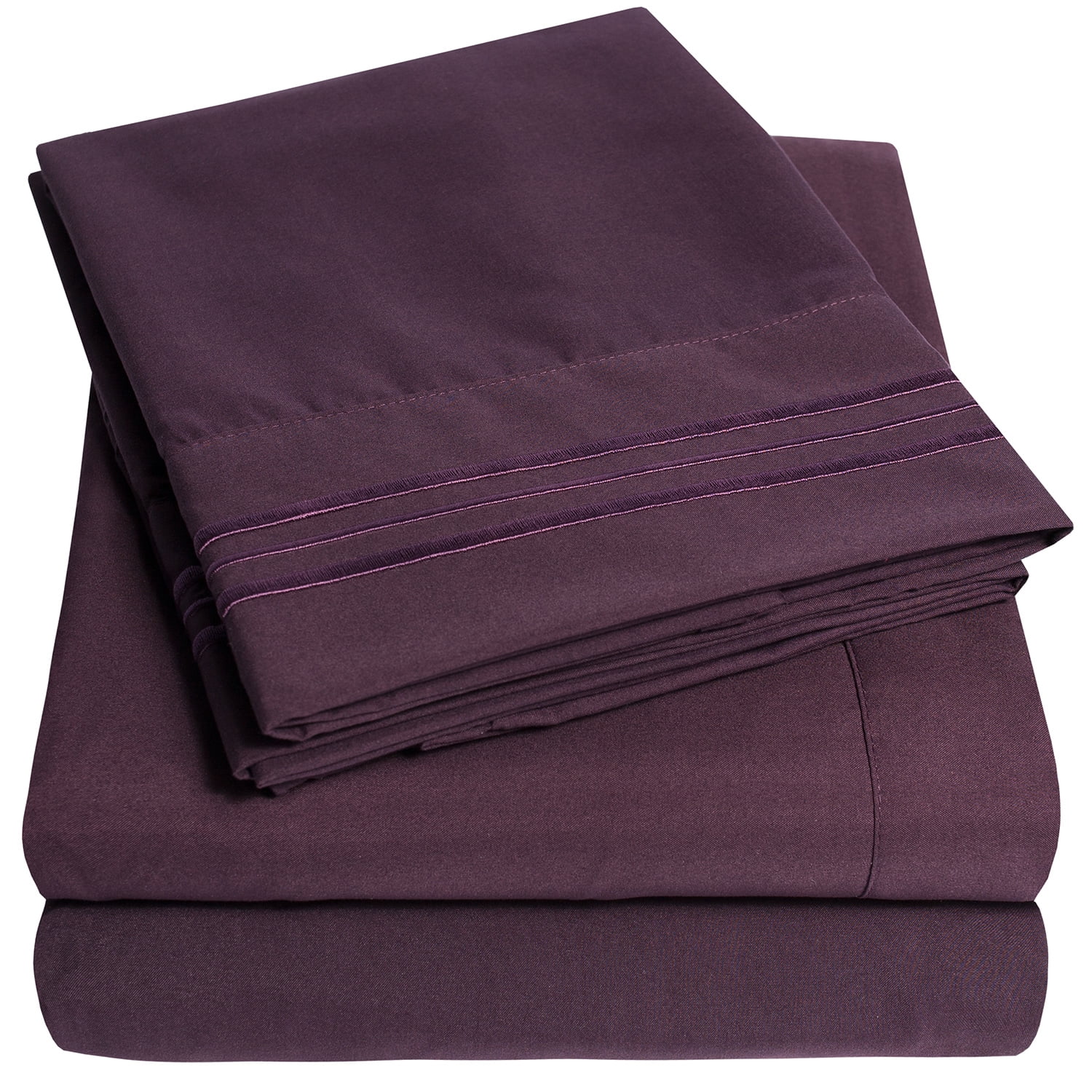 6-Piece 1800 Series Deep Pocket Egyptian Cotton Bed Sheet Set Purple Twin,  Twin - Kroger