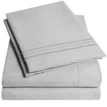 Sweet Home Collection 1800 Series Bed Sheets - Extra Soft Microfiber Deep Pocket Sheet Set - Silver, Twin