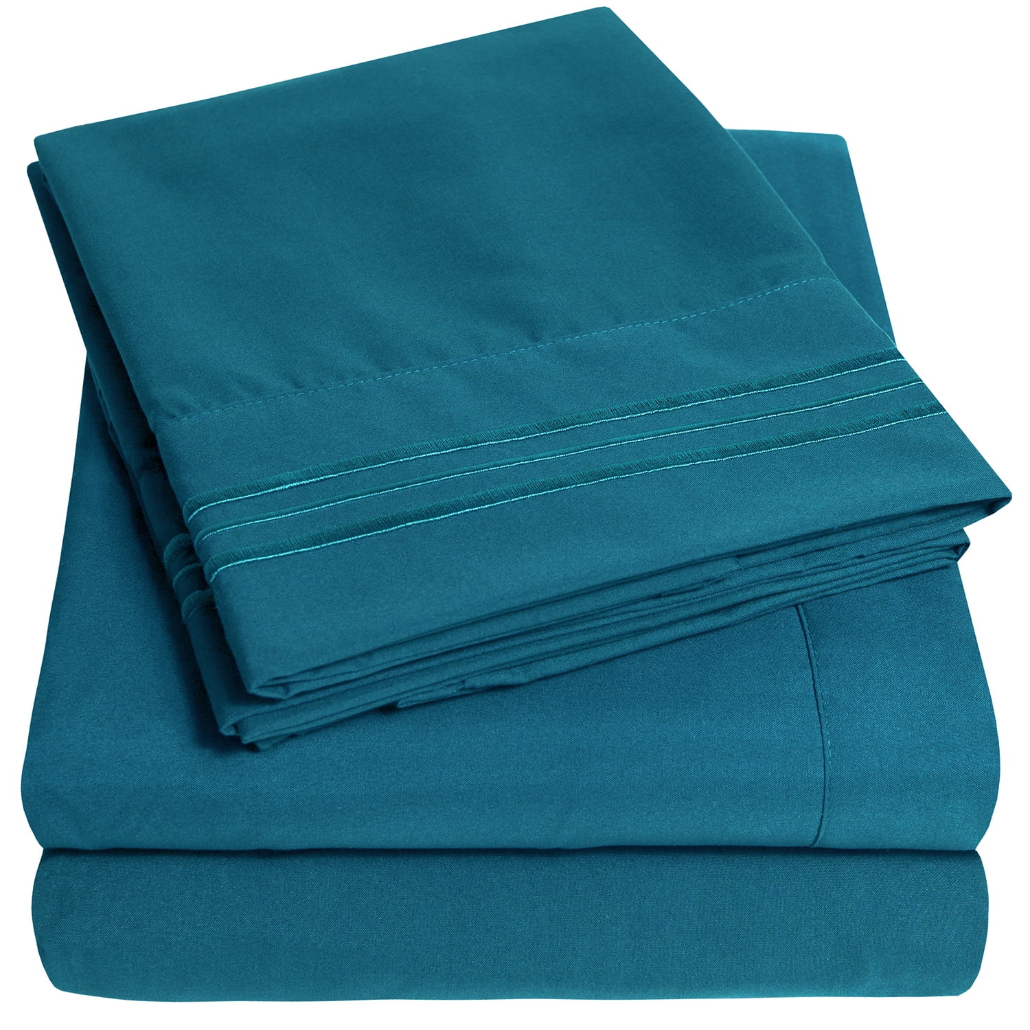Sweet Home Collection 1800 Series Bed Sheets - Extra Soft Microfiber Deep Pocket Sheet Set - Teal, California King