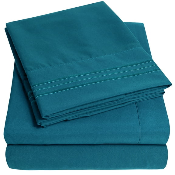 Sweet Home Collection 1800 Series Bed Sheets - Extra Soft Microfiber Deep Pocket Sheet Set - Teal, RV Queen