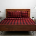 thumbnail image 1 of Sweet Home Collection 1800 Series Buffalo Plaid Black and Red 4 Piece Bed Sheet Set - Twin XL, 1 of 6