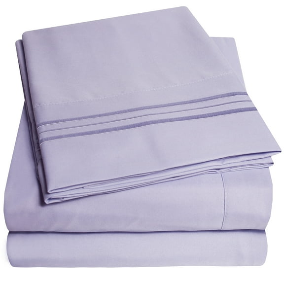 Sweet Home Collection 1800 Thread Count Lavender Microfiber Bed Sheet Set, 4-Piece