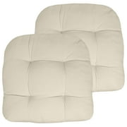 Sweet Home Collection 19" x 19" Cream U-Shape Seat Pad Outdoor Seating Cushions (2 Pack)