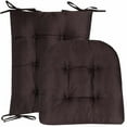thumbnail image 1 of Sweet Home Collection 2 Piece Tufted Non Slip Rocking Chair Cushion Set Brown, 1 of 3