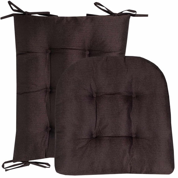 Sweet Home Collection 2 Piece Tufted Non Slip Rocking Chair Cushion Set Brown
