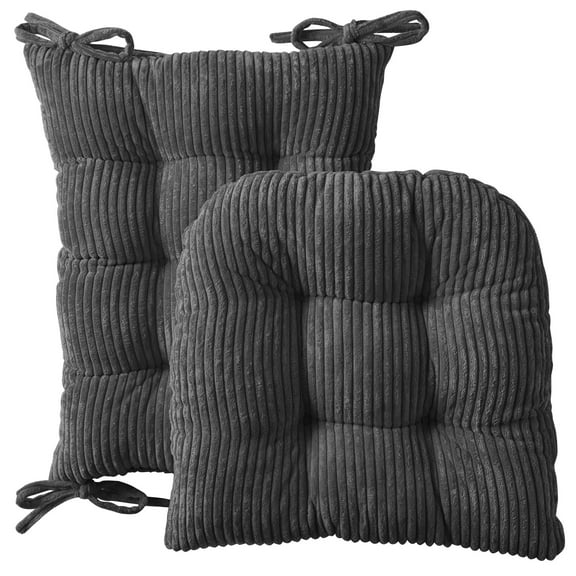 Sweet Home Collection 2 Piece Tufted Non Slip Rocking Chair Cushion Set Gray