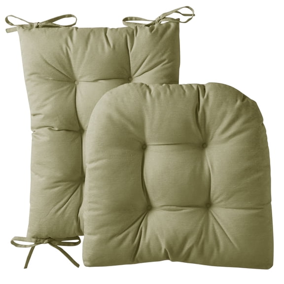 Sweet Home Collection 2 Piece Tufted Non Slip Rocking Chair Cushion Set Sage