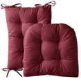 thumbnail image 1 of Sweet Home Collection 2 Piece Tufted Non Slip Rocking Chair Cushion Set Wine, 1 of 5