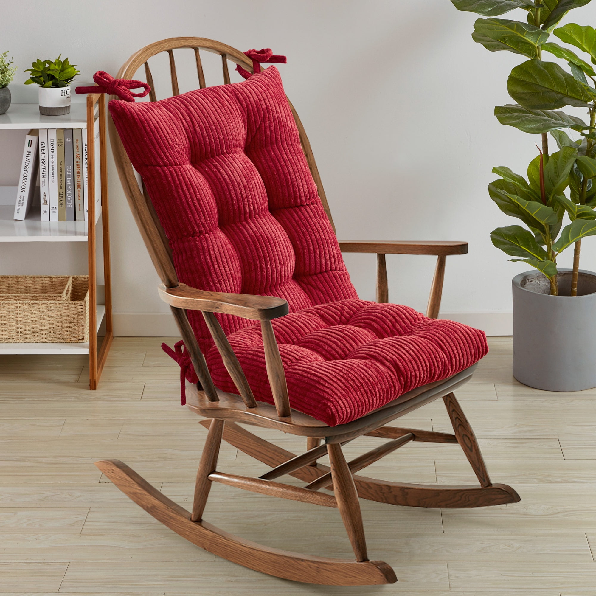 Sweet Home Collection 2 Piece Velvet Ribbed Non Slip Rocking Chair Cushion Set Mint Walmart