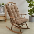 thumbnail image 1 of Sweet Home Collection 2 Piece Velvet Ribbed Non Slip Rocking Chair Cushion Set Taupe, 1 of 3