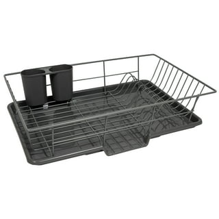 Grey Dish Rack with Cutlery Holder – Thyme&Table