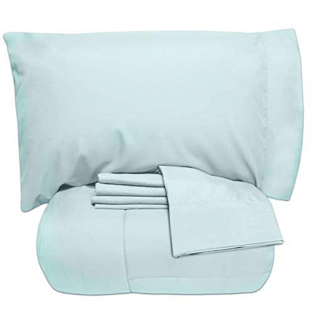 Aqua Twin Reversible Down Alternative Microfiber Bed in a Bag Set