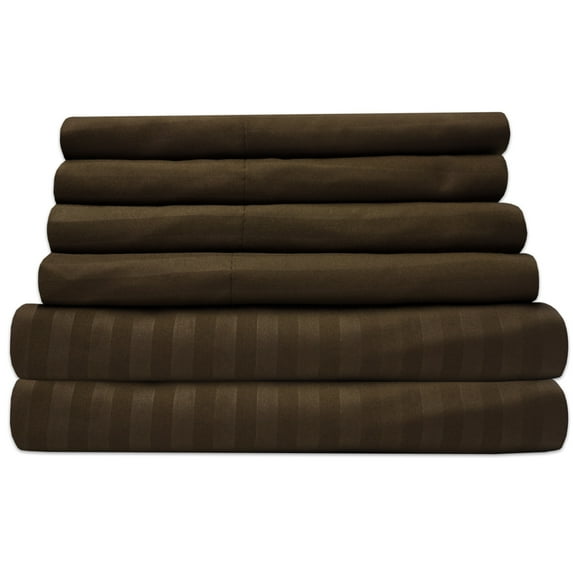 Sweet Home Collection 6-Piece 1500 Thread Count Microfiber Coffee Bed Sheet Set, Queen–Deep Pocket