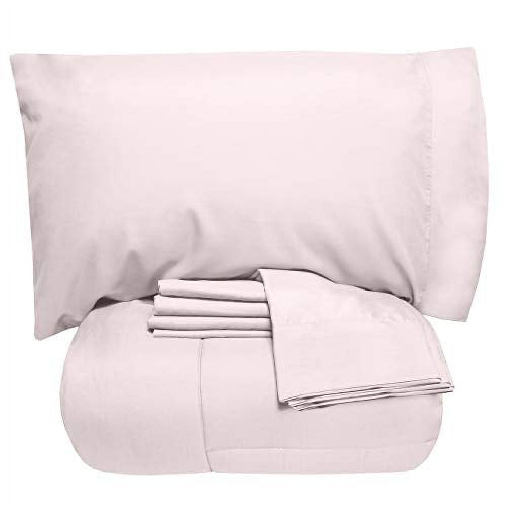 Pale Pink Queen Down Alternative Microfiber Bed in a Bag Set