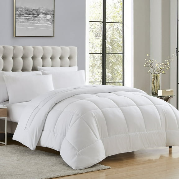Sweet Home Collection, All Season Reversible Hotel Down Alternative Duvet Insert, King - White