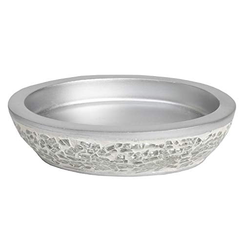 Hollywood Glam Silver Resin Circular Soap Plate