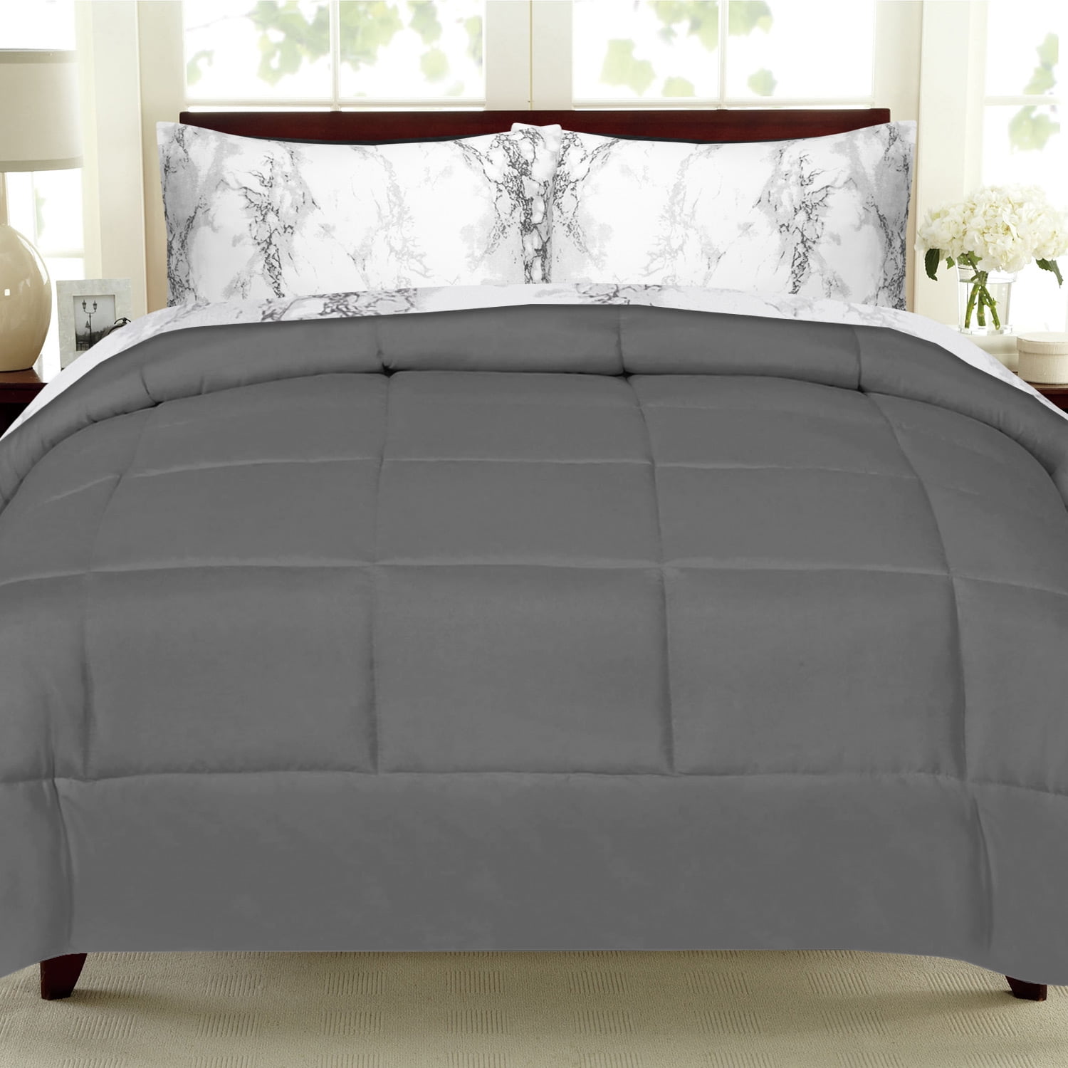 Sweet Home Collection Bed-In-Bag Marble Print Set