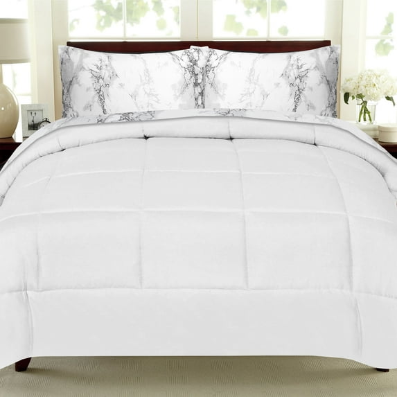 Sweet Home Collection Bed-In-Bag Marble Print Set