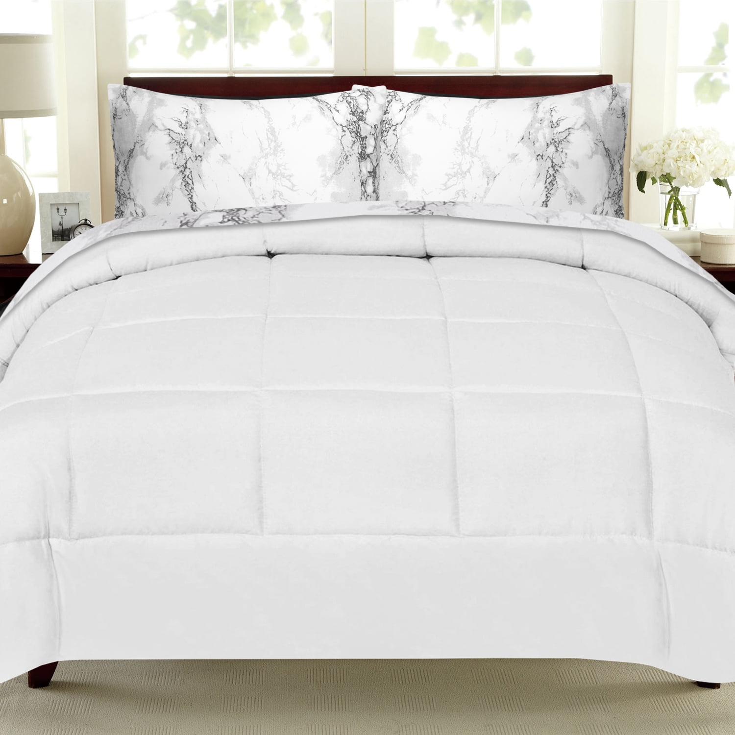 Sweet Home Collection Bed-In-Bag Marble Print Set