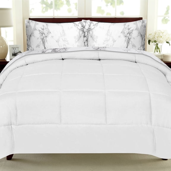 Sweet Home Collection Bed-In-Bag Marble Print Set