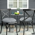 thumbnail image 1 of Sweet Home Collection Bistro Patio Chair Tufted Cushion 15" x 15" x 5 with Ties - Silver, 6 Pack, 1 of 3