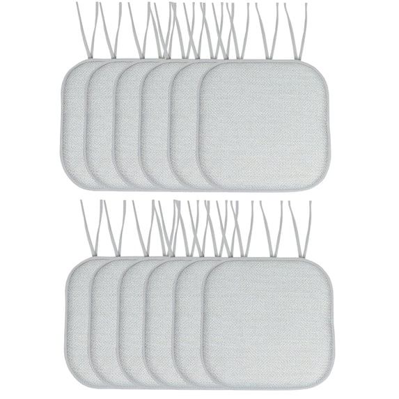 Sweet Home Collection Cameron Memory Foam Non-Slip Chair Pad White/Sage Blue Set of 12
