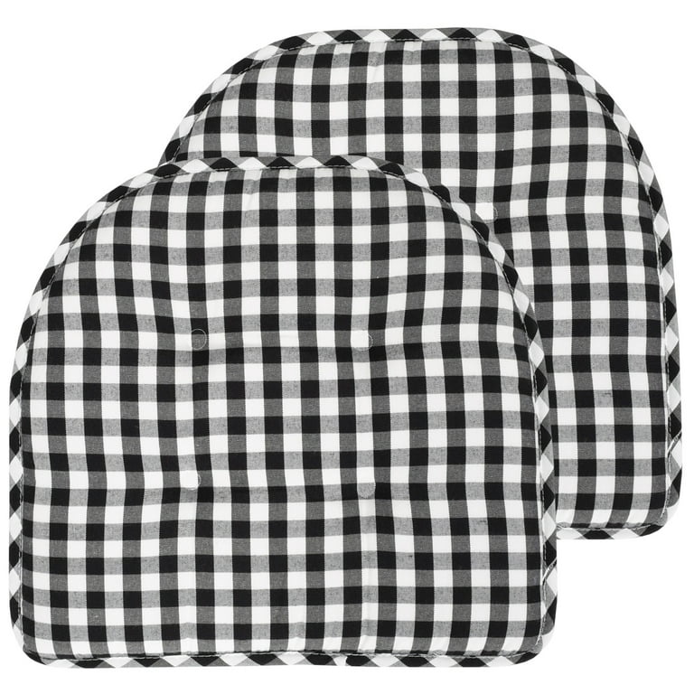 Non-Slip Gingham Chair Pad