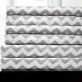 thumbnail image 1 of Sweet Home Collection Chevron Grey- 6 Piece 1500 Supreme Collection Fine Brushed Microfiber Deep Pocket Sheet Set Bedding with 2 Extra Pillow Cases - Queen, 1 of 3