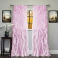 thumbnail image 1 of Sweet Home Collection Chic Sheer Voile Vertical Ruffled Tier Window Curtain Panel 50" x 84", 1 of 4