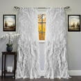 thumbnail image 1 of Sweet Home Collection Chic Sheer Voile Vertical Ruffled Tier Window Curtain Panel 96" x 50", 1 of 3
