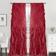 thumbnail image 1 of Sweet Home Collection Chic Sheer Voile Vertical Ruffled Tier Window Curtain Panel 96" x 50", 1 of 3