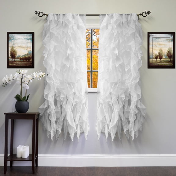 Sweet Home Collection Chic Silver Solid Print Sheer Tier Curtain Panel, 50” x 84” (2 Panels)
