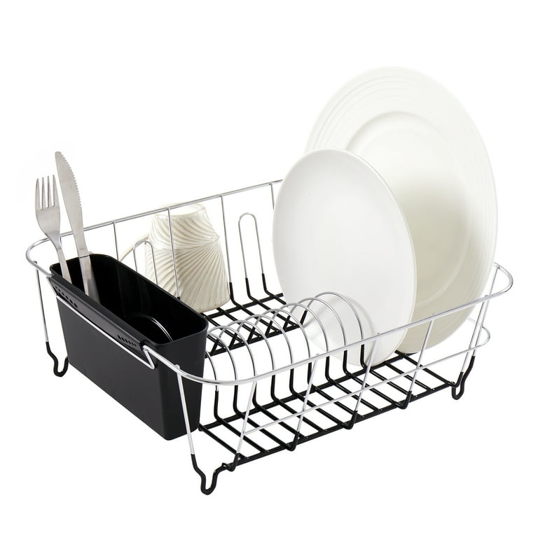 Chrome Plated Steel Dish Rack with Tray, KITCHEN ORGANIZATION