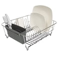 thumbnail image 1 of 2 Piece Chrome Plated Steel Small Compact Dish Drainer, Grey, 1 of 4