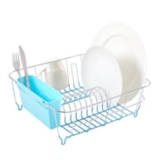Sweet Home Collection Chrome Plated Steel Small 2 Piece Dish Drainer Turquoise