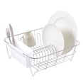 thumbnail image 1 of Sweet Home Collection Chrome Plated Steel Small 2 Piece Dish Drainer White, 1 of 4