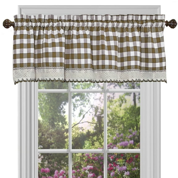 Sweet Home Collection Classic Buffalo Check Window Panels and Valances