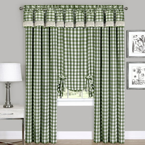 Sweet Home Collection Classic Buffalo Check Window Panels and Valances