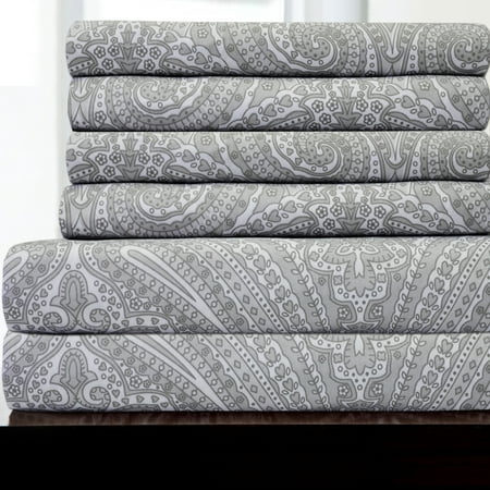 Sweet Home Collection Contemporary 1500 Thread Count Paisley 3 Piece Set, Queen