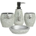 Sweet Home Collection Glamour 4 Piece Resin Bath Accessories Set