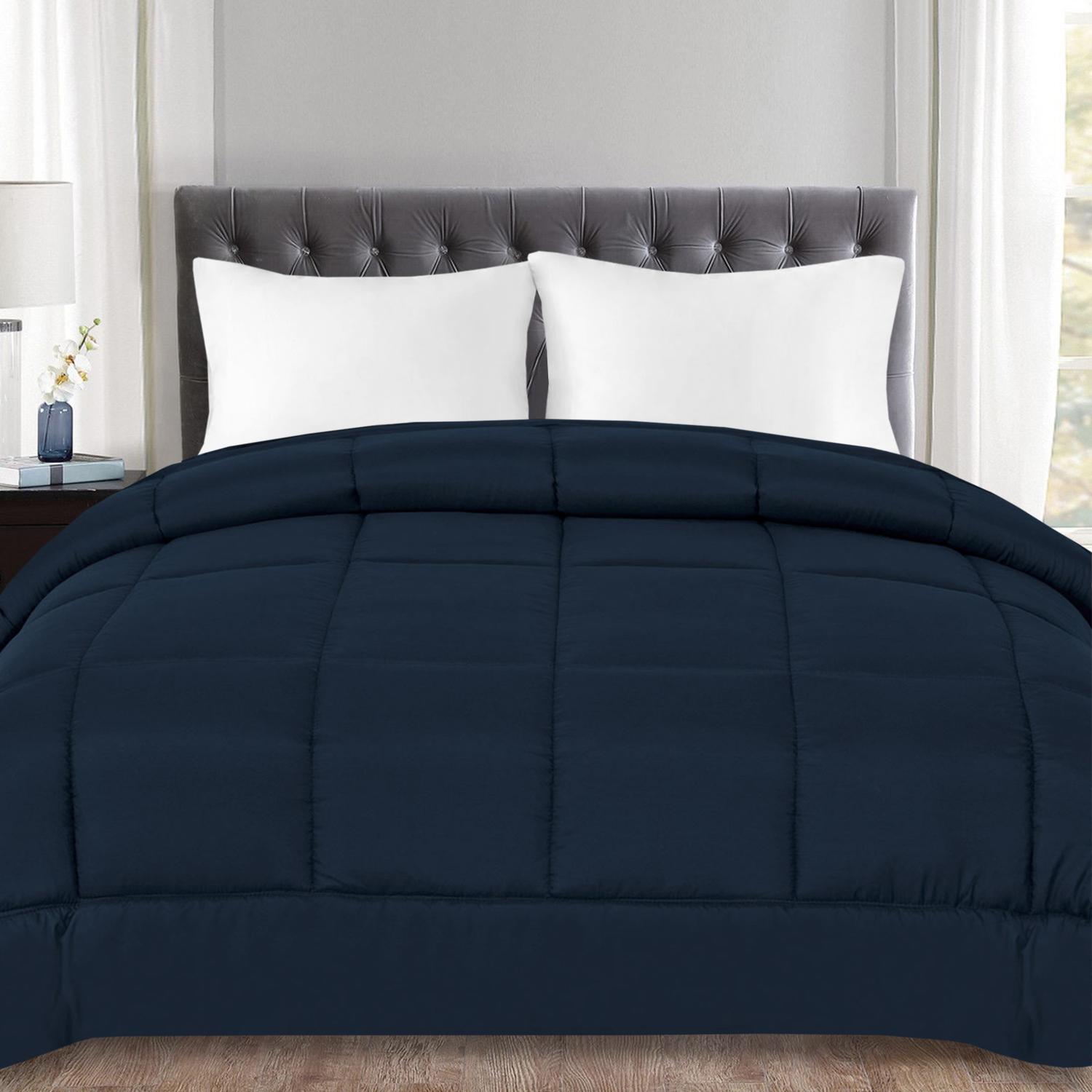 Down Alternative Polyester Box Stitch Microfiber Comforter - King