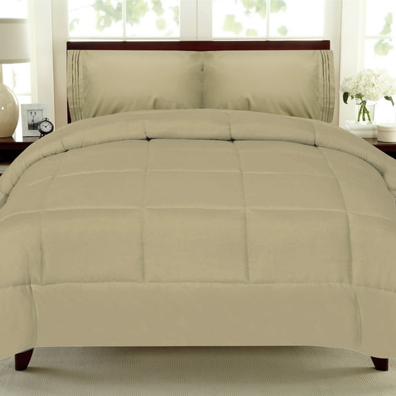 All Seasons Down Alternative Comforter Solid Color Box Stitch - Twin
