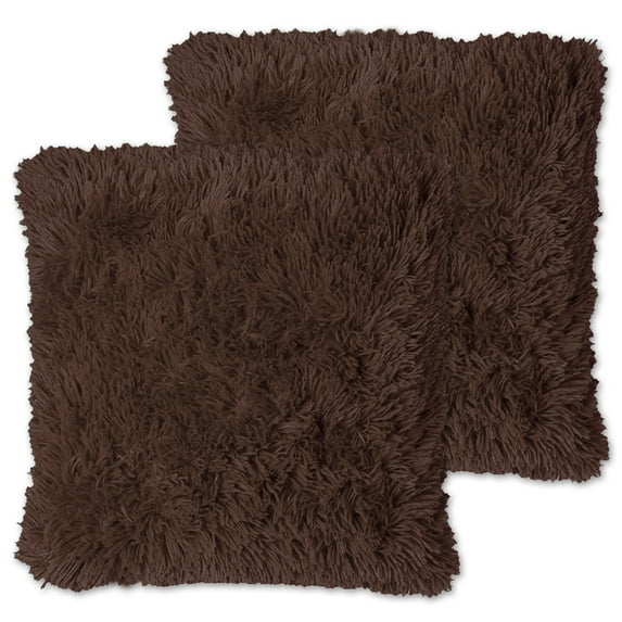 Sweet Home Collection Decorative Soft Plush Long Faux Fur Throw Pillows, 18"x18", 2-Pack