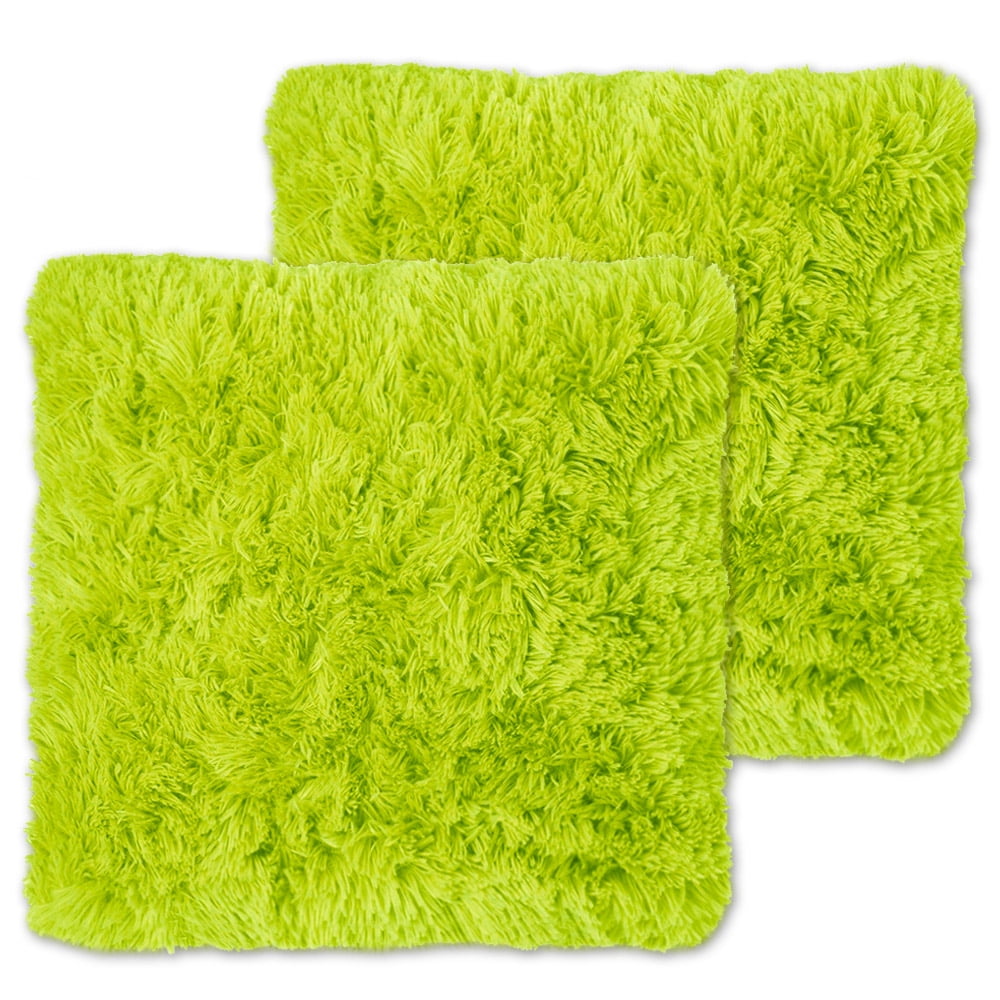 Sweet Home Collection Decorative Throw Pillows Very Soft and Comfy Polyester Plush Long Faux Fur 18" x 18", 2-Pack