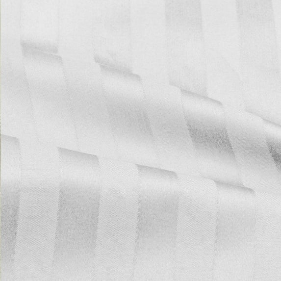 Sweet Home Collection Dobby Stripe 6-Piece Bed Sheet Set White Twin