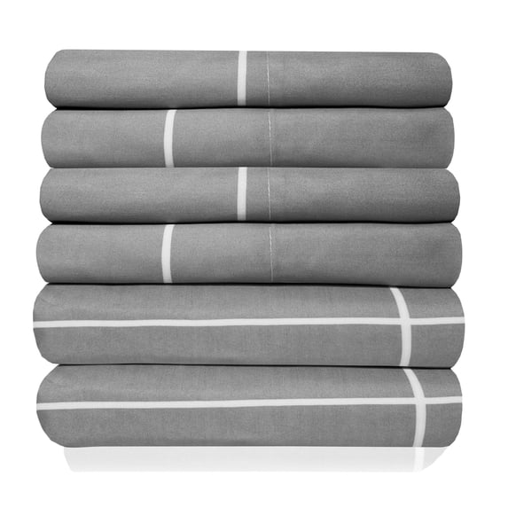 Sweet Home Collection Extra Soft Deep Pocket Window Pane Bedroom Sheet Set - Gray, King
