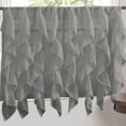thumbnail image 1 of Sweet Home Collection  Grey Vertical Ruffled Waterfall Valance and Curtain Tiers 36" tier pair, 1 of 5